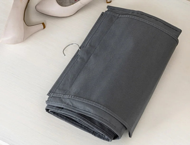 1pc Shoes Storage Hanging Bag Non-woven Fabric Shoe Storage Bag Multi-layer Foldable Wardrobe Shoe Holder Wardrobe Organizer