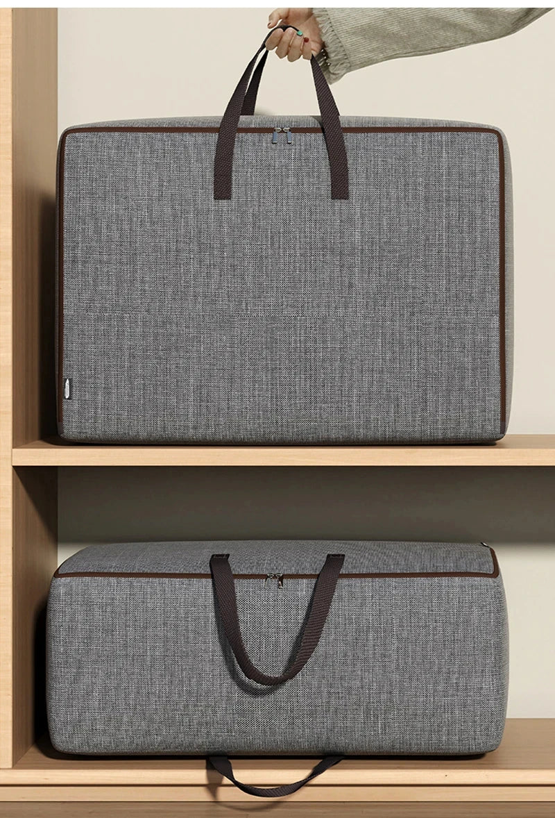 1pc Large-capacity Quilt Storage Bag Oxford Clothes Packing Bag Waterproof Durable Luggage Bag With Handle Wardrobe Organizer