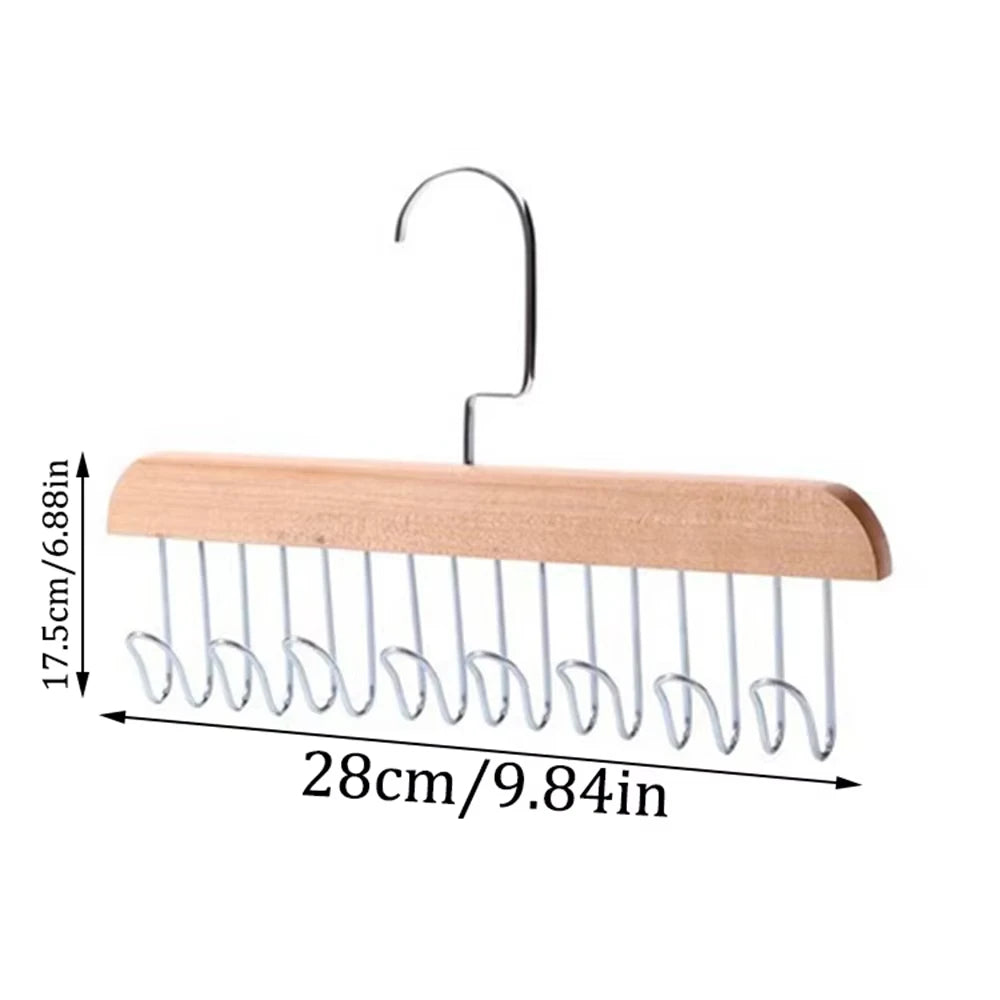 1/2 PCS Multi-functional Solid Wood Clothing Eight-hook Hanger Underwear Sling Belt Vests Silk Scarf Hooks Wardrobe Organizer