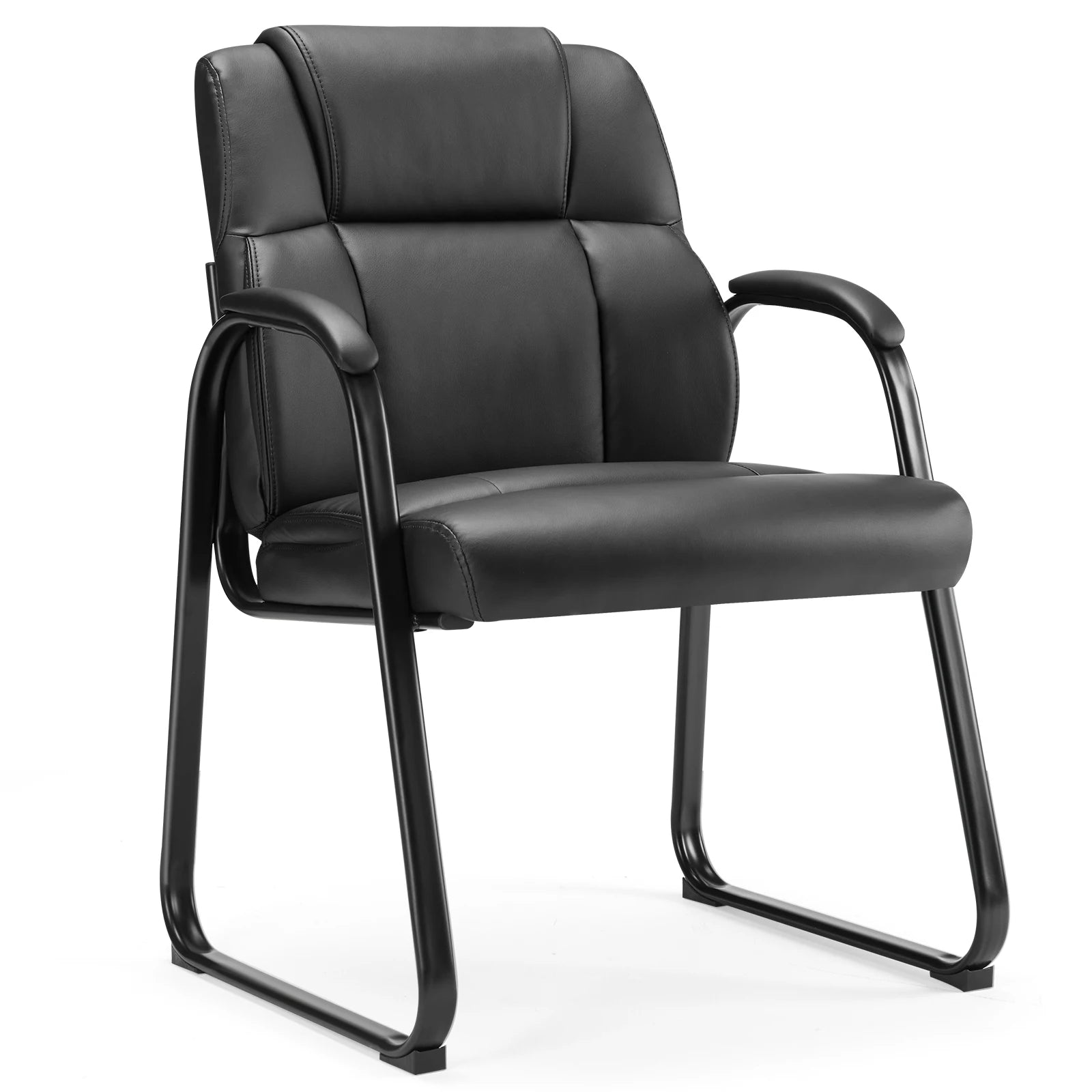 JHK Ergonomic Padded Backrest Living Room Gaming Chair Waterproof PU Leather Waiting Room Seat Thickened Sponge Cushion Arms