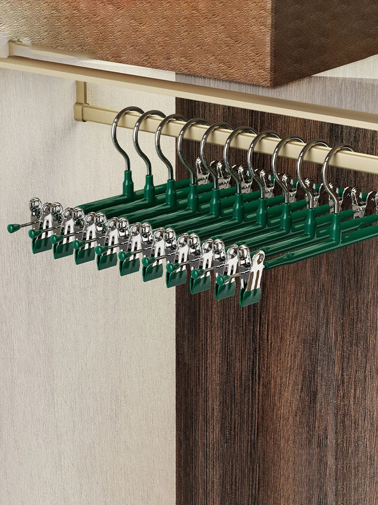 Stainless Steel Wardrobe Clothes Drying Rack With Clips For Pants