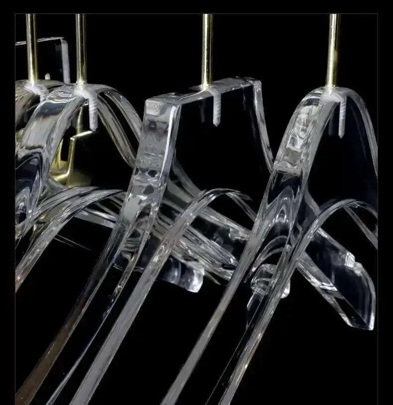 Acrylic Transparent Hanger Display Rack With Crystal Clips For Clothes And Pants