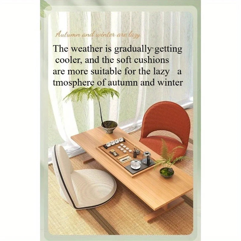 Foldable Backrest Tatami Lounger for Sitting & Sleeping, Small Space Bed for Bay Window Guest, Convertible Floor Cushion Chair