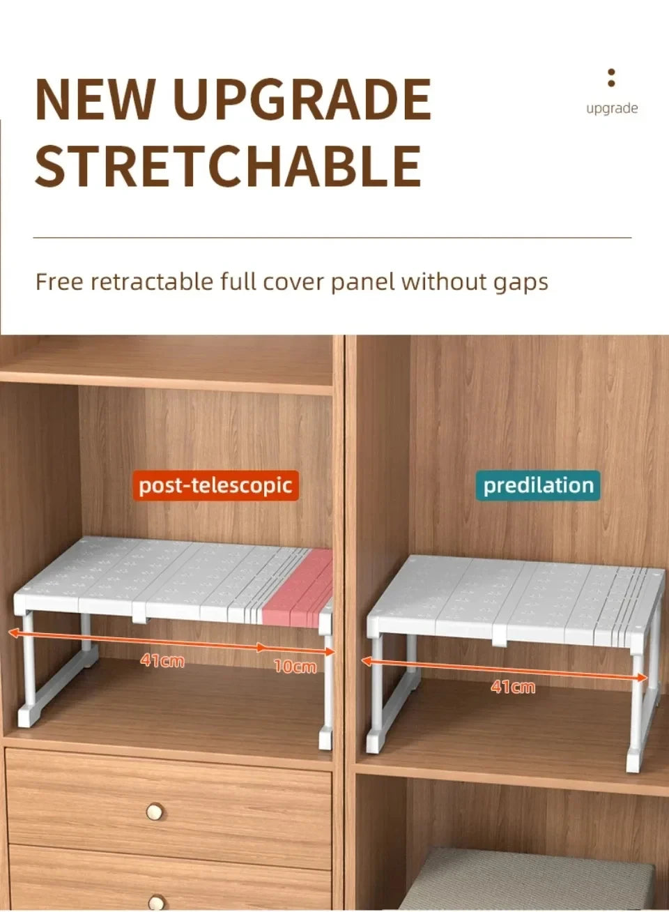 Closet Shelf Wardrobe Organizer Stackable Shelves Clother Storage Rack Telescopic Punch-Free Adjustable Wardrobe Divider Board