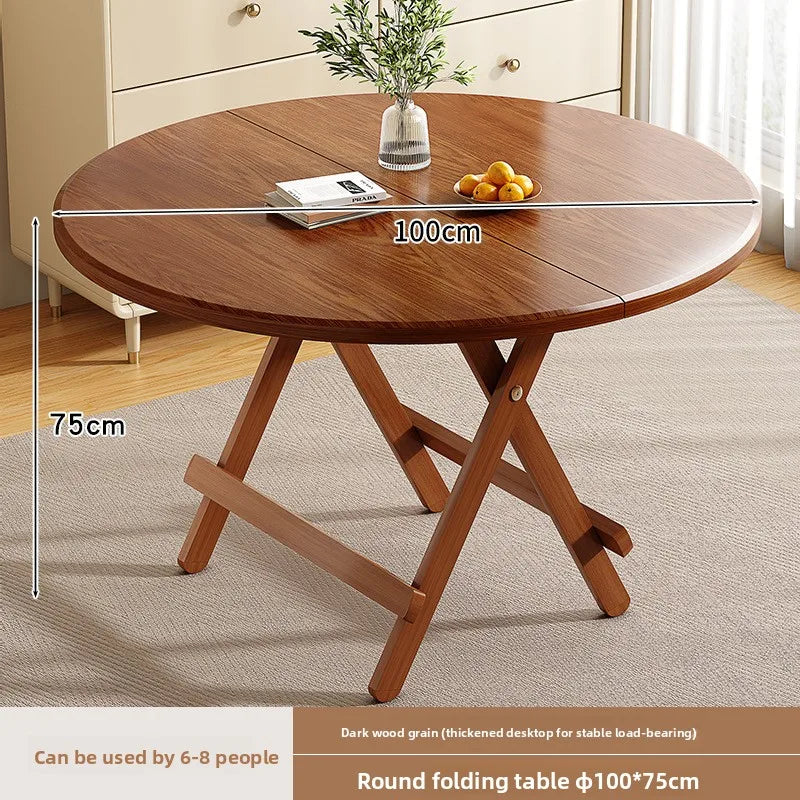 Sturdy Folding Dining Table - No Assembly Needed, Strong Stable Desk for Kitchen, Study & Office, round dining table,small table