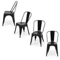 JHK 18IN Metal Dining Chairs Set of 4 Stackable Patio Outdoor Chairs Modern Chairs 300LBS Weight Capacity For Dining Room