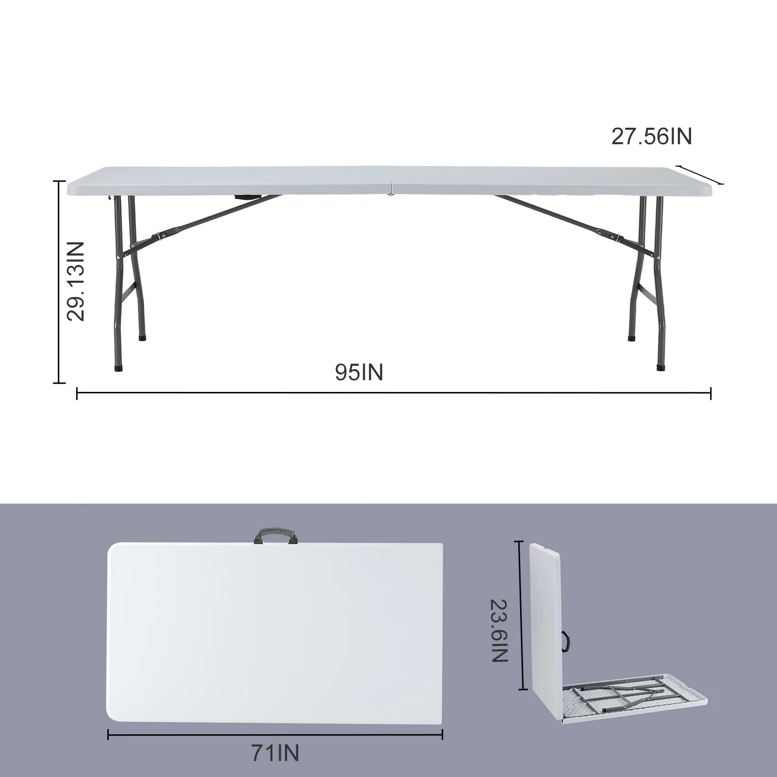 JHK Outdoor Garden Portable Folding Table Heavy Duty Foldable Table with Carrying Handle Safety Lock For Camping Picnic Table