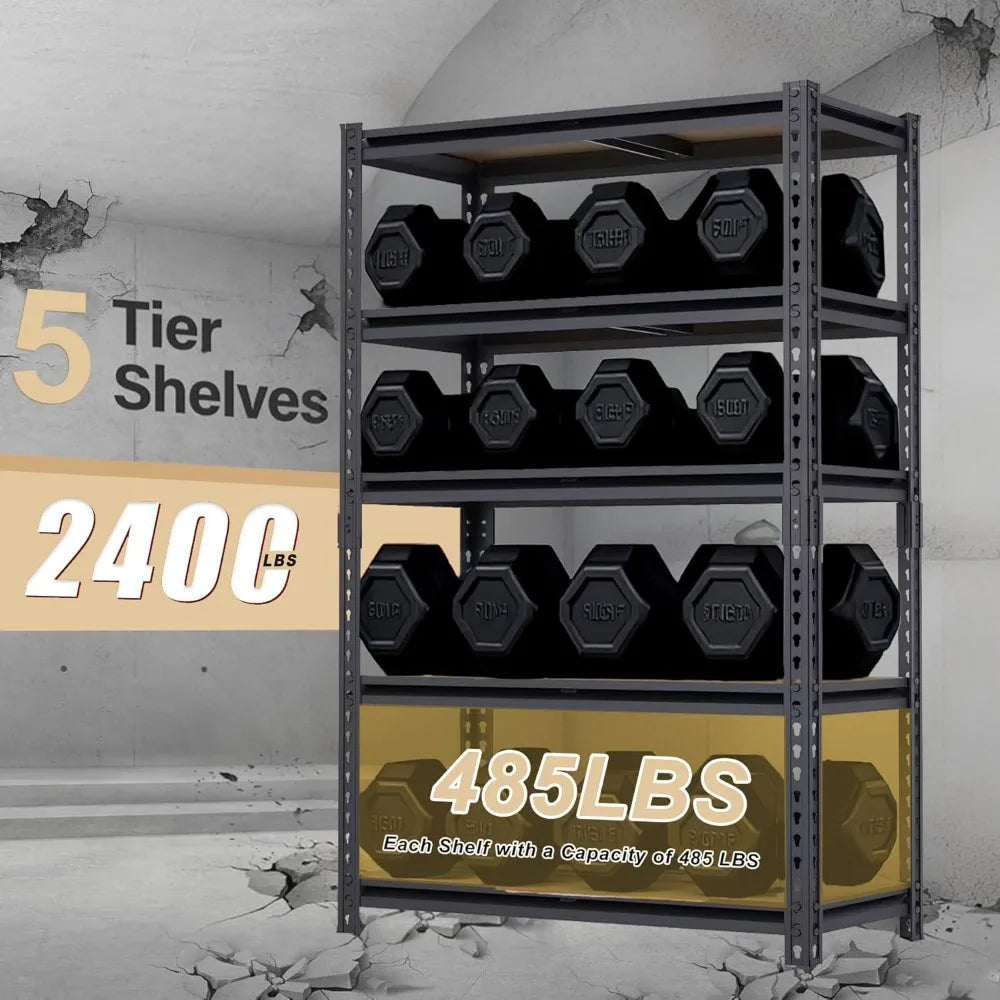 Heavy Duty Garage Shelving Unit 2400 LBS Steel Adjustable Rack 12x28x60