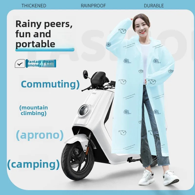 New Waterproof & Splash-Resistant Raincoat – Long Unisex EVA Raincoat with Hood for Travel, Camping, and Fishing