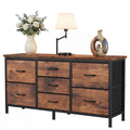 JHK 7 Drawer Drawers TV Stand Dresser Wood Top Media Console for 32-55 inch TV Stand with Metal Frame Storage Display Furniture