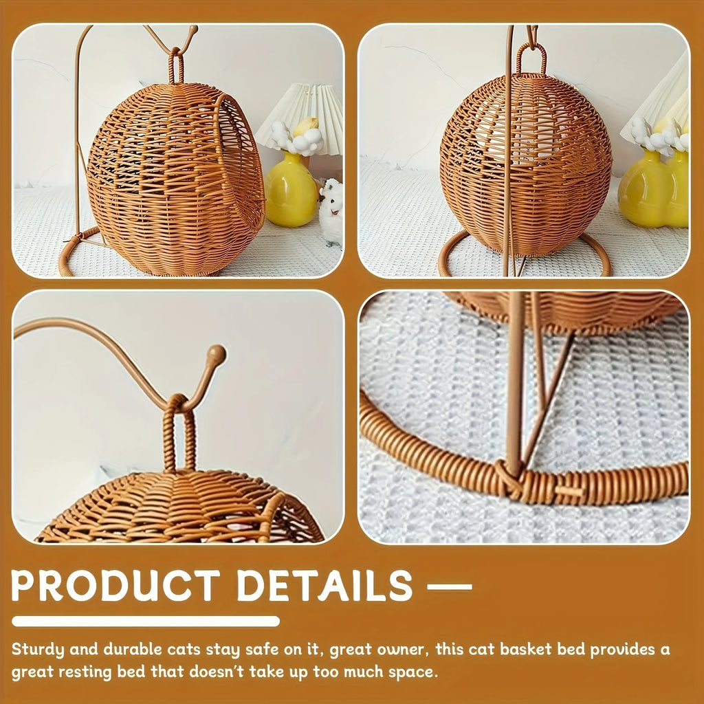 Luxury Fruit Basket Cat Hammock bed Hand Woven Storage Basket Comfortable Heavy Carton Packaging Not Easy To Damage for Pets