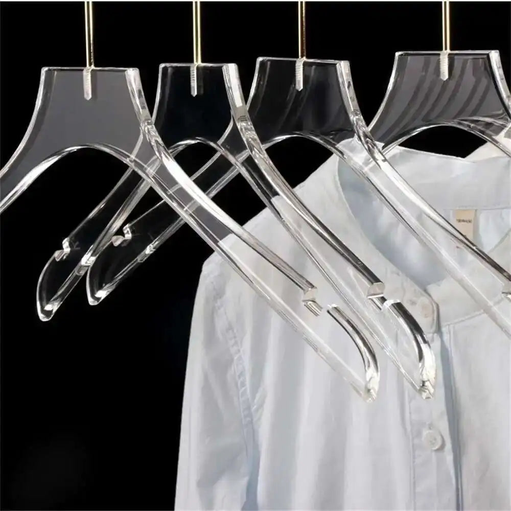 Acrylic Transparent Hanger Display Rack With Crystal Clips For Clothes And Pants