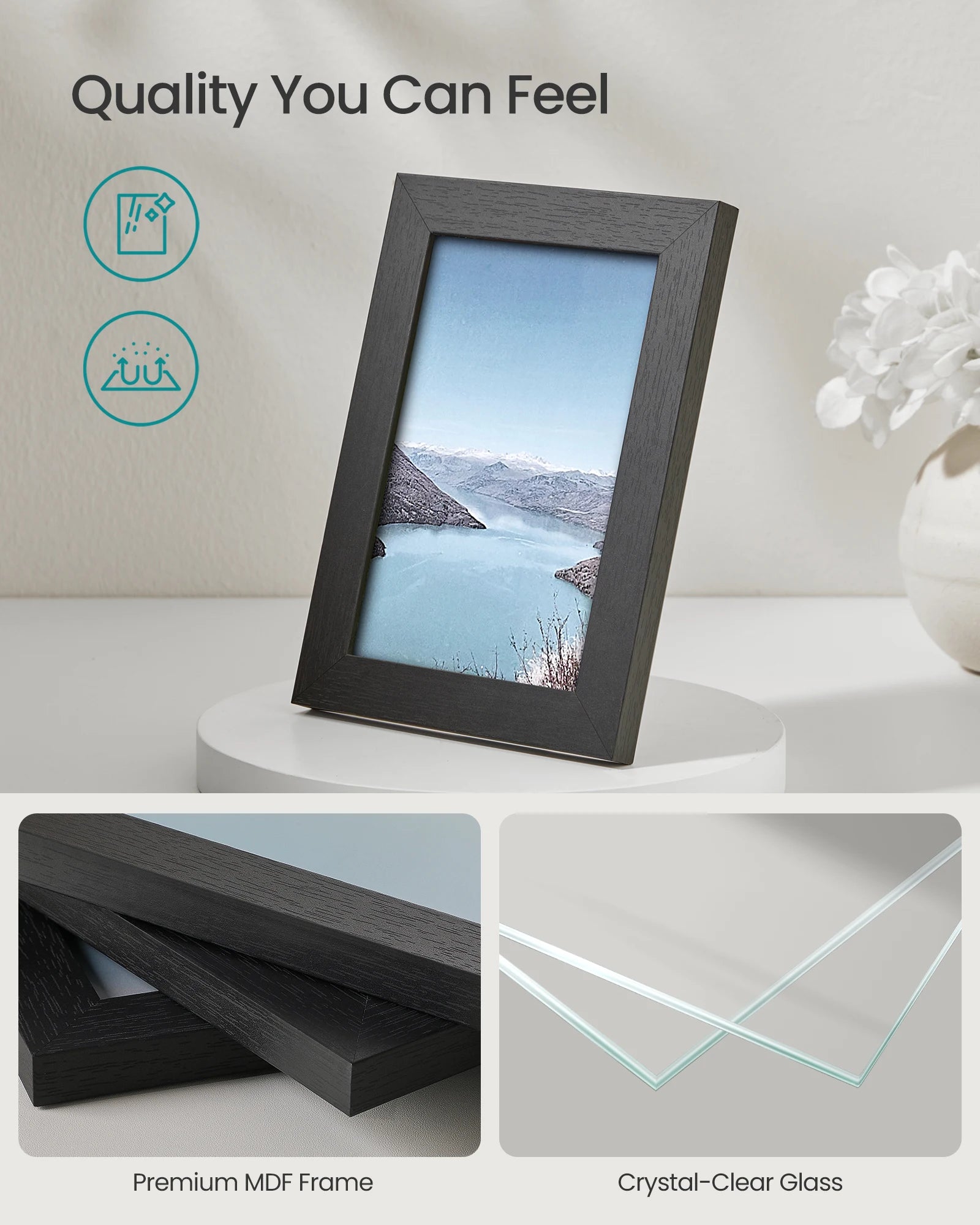 SONGMICS Picture Frames, 10 Pack Collage Picture Frames with Two 8x10, Four 5x7, Four 4x6, Photo Frame Set for Wall Gallery Deco