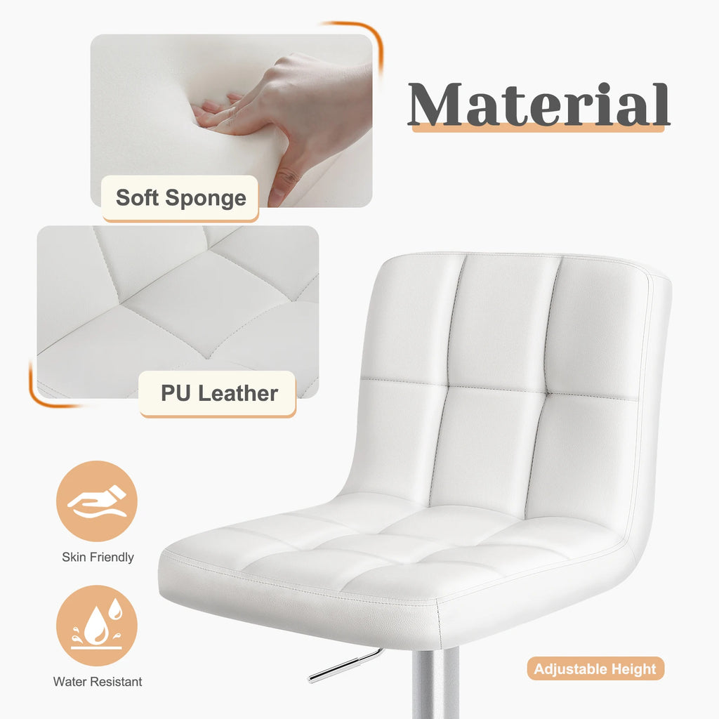 JHK Ergonomic Armless PU Leather Adjustable Swivel Office Chair Counter Height Thickened Seat Cushion with Back Gaming Chair
