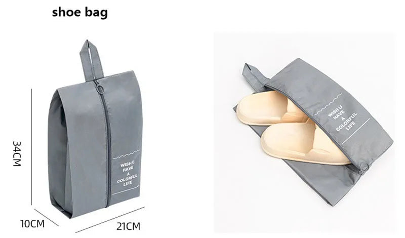 7/8/9/10 Pcs Set Travel Organizer Storage Bags Suitcase Packing Cubes Set Cases Portable Luggage Clothes Shoe Tidy Pouch Folding