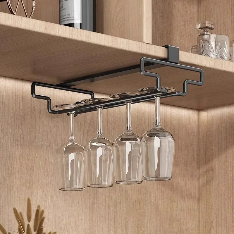 Cabinet Hanging Metal Wine Glass Rack Cabinet Stemware Holder Racks for Cup Storage RackGlass Holder Outdoor Wine Glass Rack