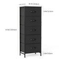 JHK 5 Fabric Drawers Cabinet For Living Room 48IN Drawers Beside Nightstand Tables Storage Closet Chest Clothes Display Of Furni