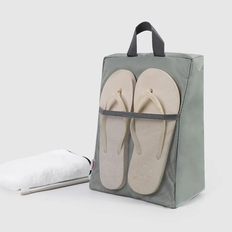 Portable Shoe Storage Bag Travel Outdoors Clothing Organizer Bags with Mesh Pouch Multi-functional Underwear Storage Handbag