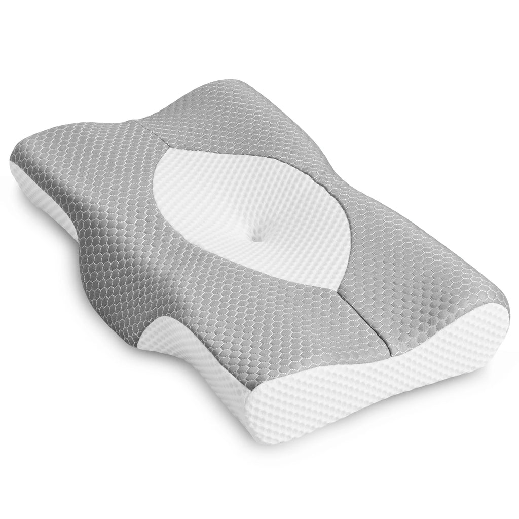 JHK Memory Foam Cervical Neck Double Sided Pillow Ventilated Cooling Ergonomic Bed Pillow Support Contour for Stomach Sleepers