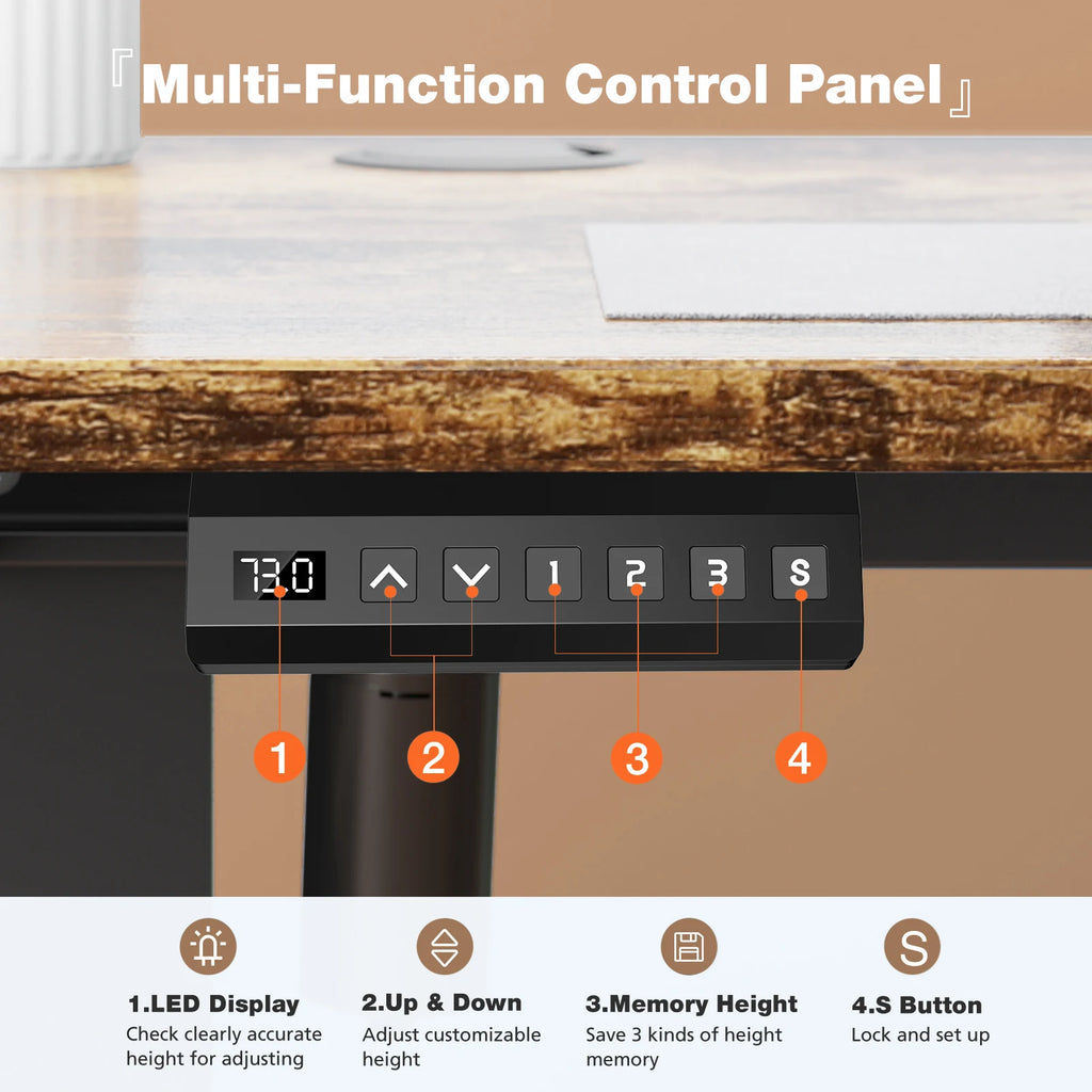JHK 63x24 Inch Electric Standing Desk Ergonomic Height Adjustable Stand Up Sit Stand Computer Workstation Work Table For Office