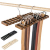 Tie Belt Hanger Wardrobe Closet Organizer 10 Card Slots Large Capacity Belt Storage Rack Scarf Tie Hanging Organizer Scarf Hook