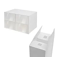 24 Pack Shoe Storage Boxes, Clear Plastic Stackable Shoe Organizer, Foldable Shoe Rack, Space-Saving Home & Office Organizatio