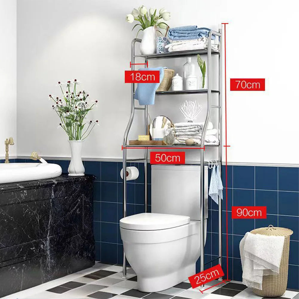 Over Toilet Storage Shelf,2/3-Tier Freestanding Over The Toilet Storage,Metal Bathroom Shelves with Paper Holder and Removable