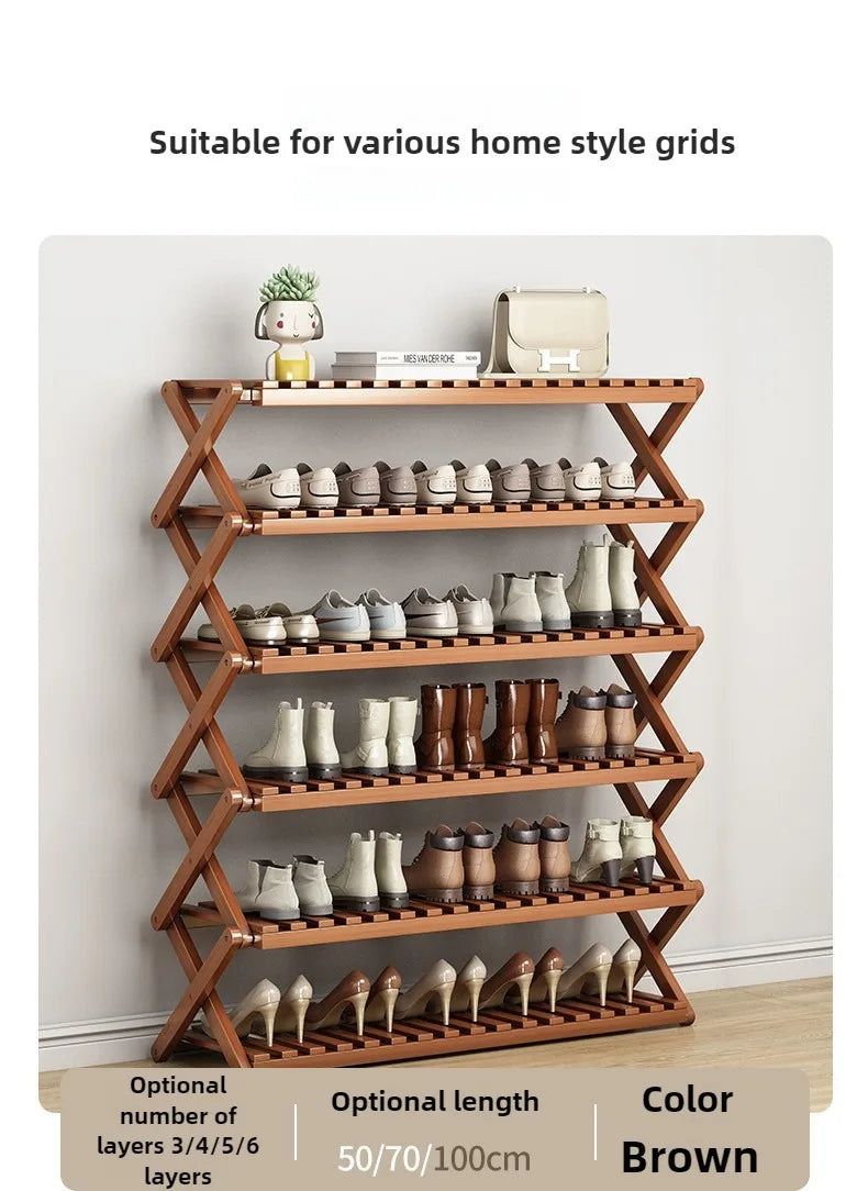 Portable Folding Shoe Rack, Required Space Saving Shoe Shelf for Dormitory Apartment Rental, Multi-Tier Shoe Organizer Storage
