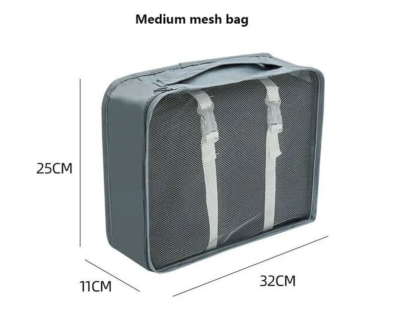 7/8/9/10 Pcs Set Travel Organizer Storage Bags Suitcase Packing Cubes Set Cases Portable Luggage Clothes Shoe Tidy Pouch Folding