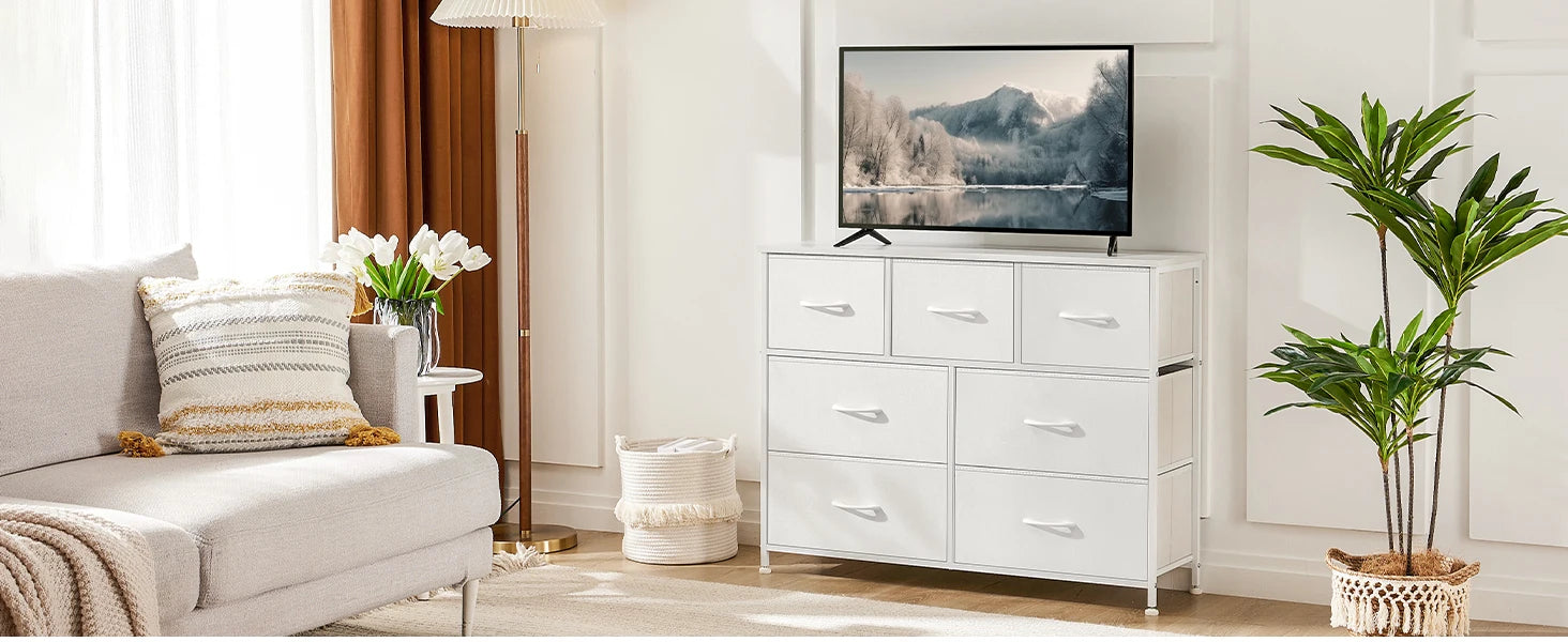 JHK Wardrobes For Bedroom With 5/7/10 White Lover Fabric Drawers Chest Wardrobe Closet For Storage Cabinet Bedroom Of Furniture