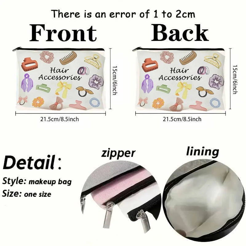 Travel Portable Toiletries Storage Bag Multi-Functional Makeup Organizer Bag Zipper Cosmetics Pouch Hair Accessory Storage Bags
