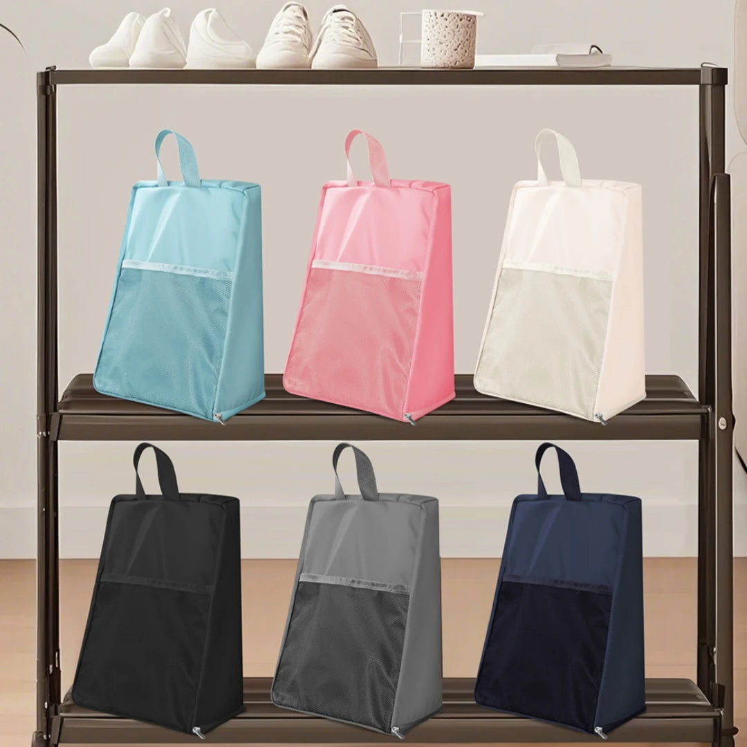 Portable Shoe Storage Bag Travel Outdoors Clothing Organizer Bags with Mesh Pouch Multi-functional Underwear Storage Handbag