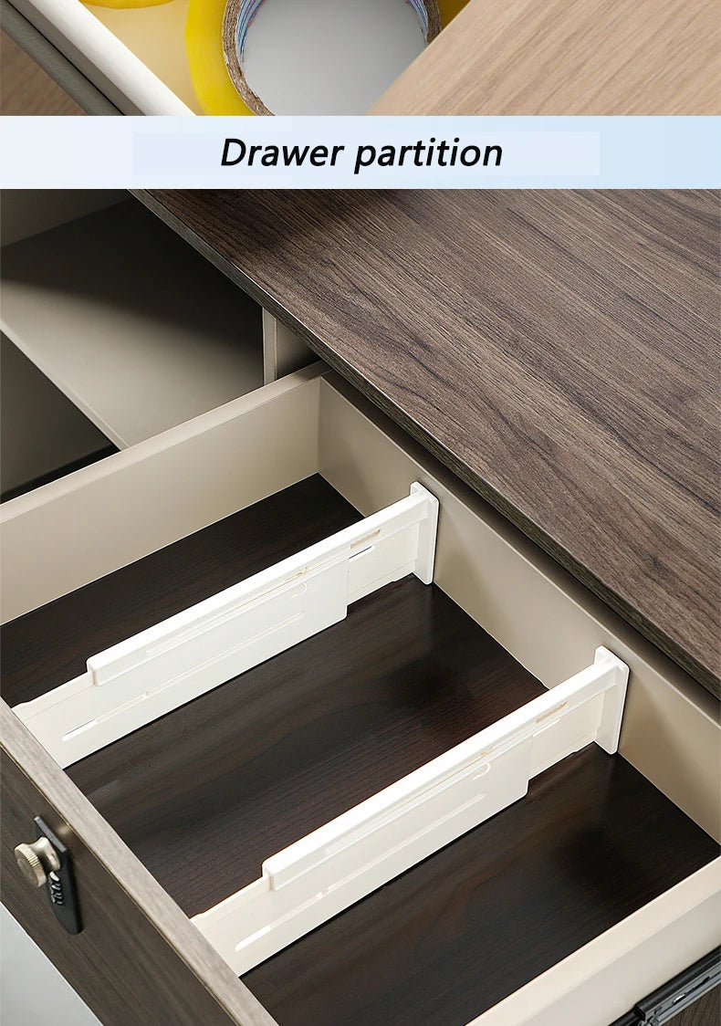1pc Retractable Drawer Storage Partition Board  Sorting baffle Multi-functional kitchen Tableware Underwear Cosmetics Organizer