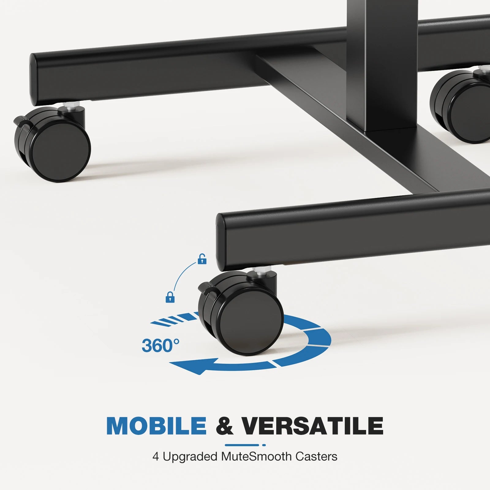 JHK Mobile Living Room Sofa Table Standing Desk Portable Computer Desk Laptop Height Adjustable Table Sitting Workstation