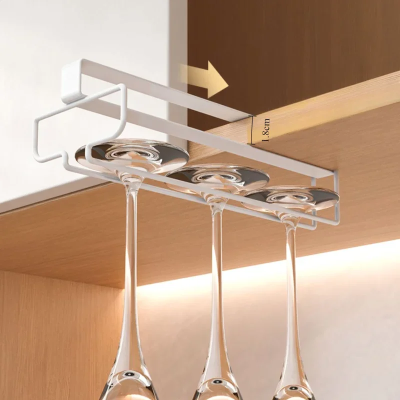 Cabinet Hanging Metal Wine Glass Rack Cabinet Stemware Holder Racks for Cup Storage RackGlass Holder Outdoor Wine Glass Rack
