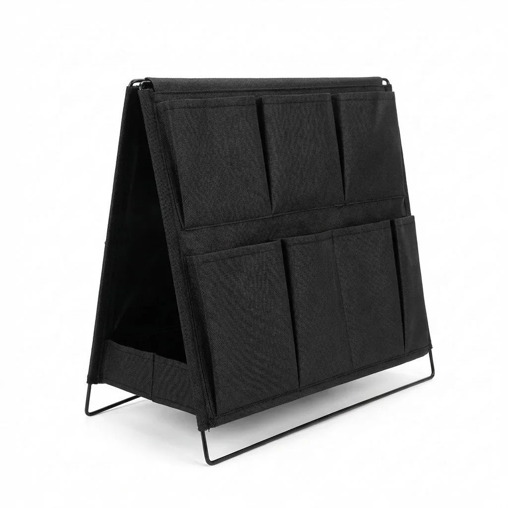 1pc Office Desk Storage Rack Multi-pocket Item Organizer Pen Holder Desktop Neat Foldable Storage Pocket Save Space
