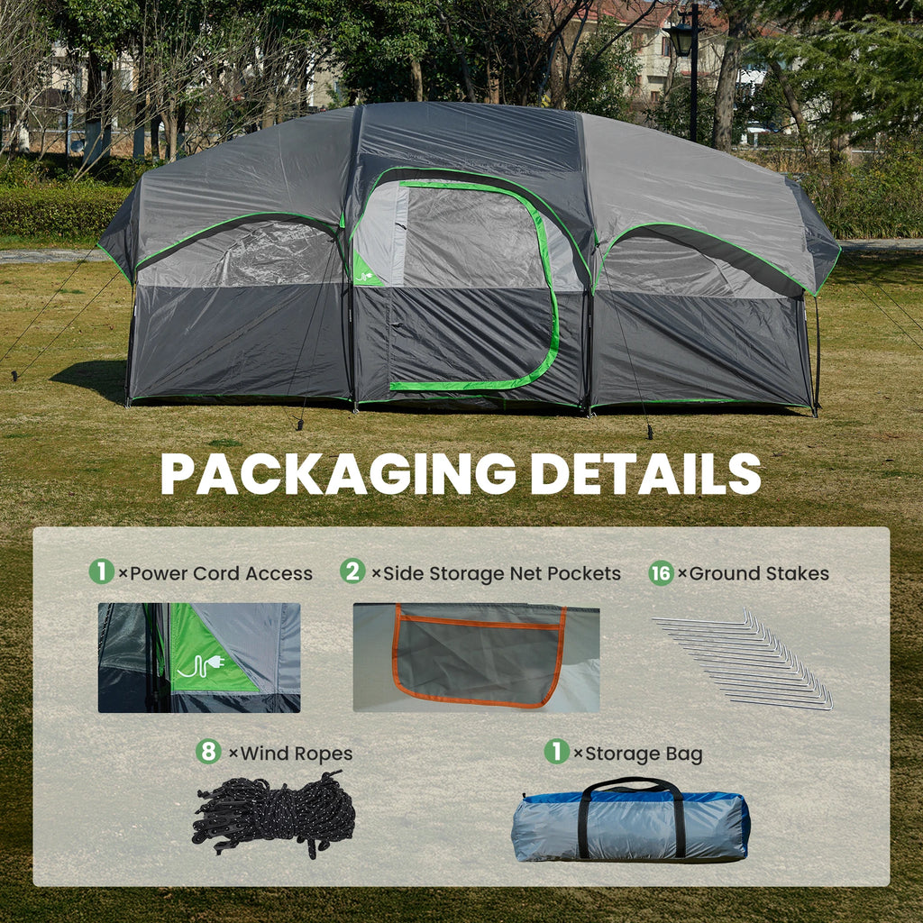 JHK Outdoor 8 Person Camping Tent Quick Instant Tents Setup and Waterproof Windproof Dome Tent with Multi-Directional for Picnic