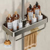 Bathroom Shower Head Holder Wall Mounted No Drilling Required Shampoo Organizer Rack Integrated Design Storage Shelf