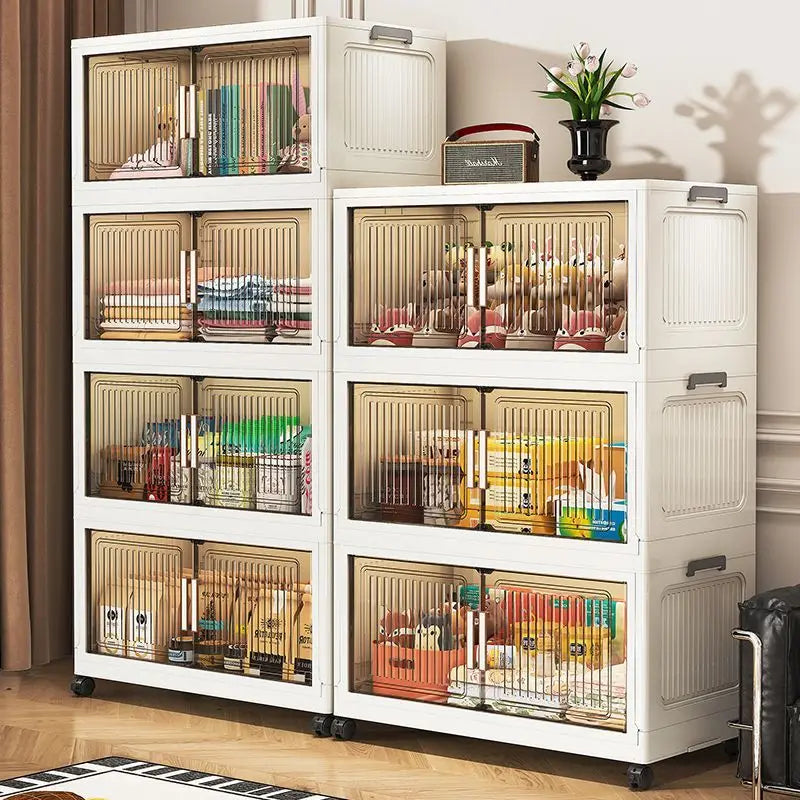 Foldable Plastic Storage Cabinet For Baby Clothes Multi Layered Closet