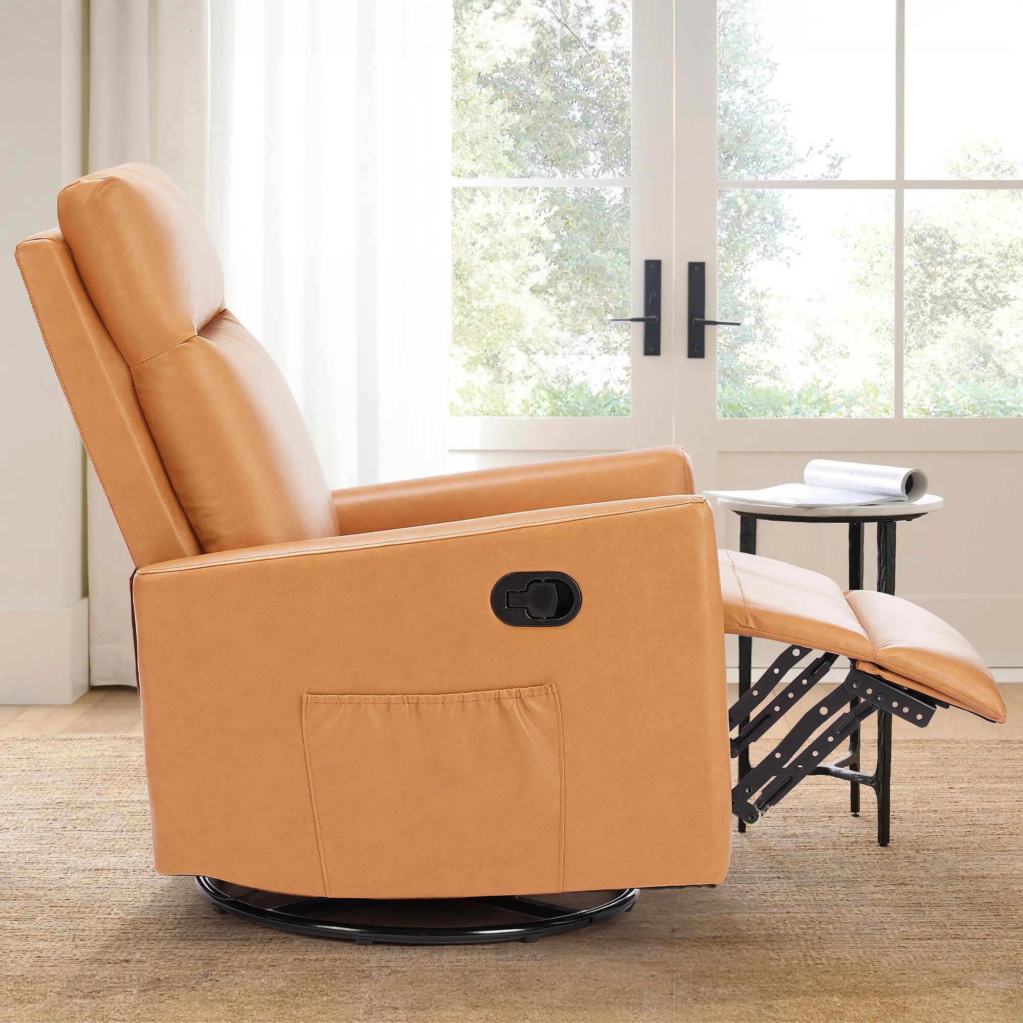 JHK Swivel Rocking Living Room Sofa Glider Rocker Recliners for Living Room with Extra Large Footrest Upholstered Deep Seat
