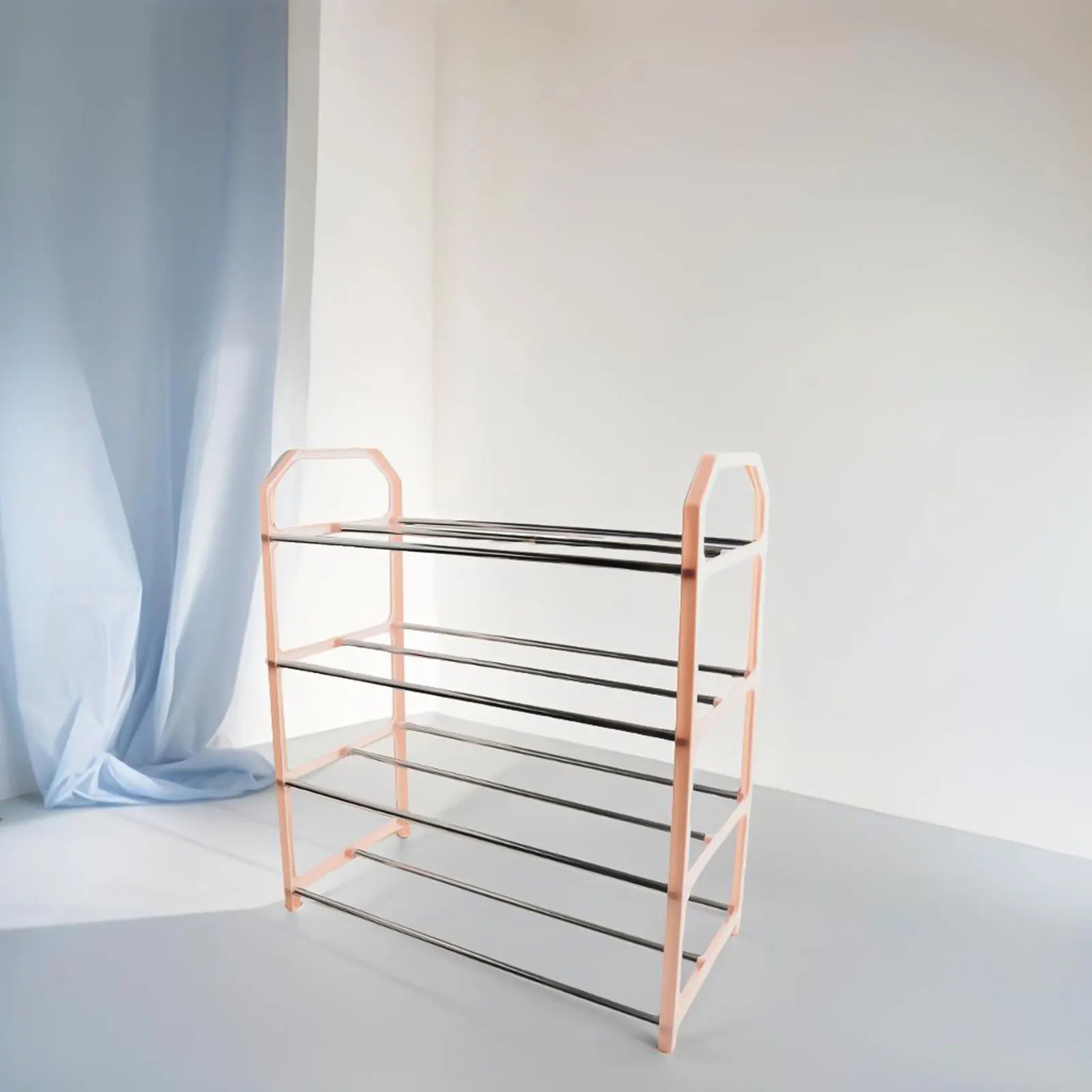 4-Layer Metal Shoe Rack Simple Shoe Shelf Footwear Organizer Stand Holder Large Capacity Shoe Shelf Living Room Storage