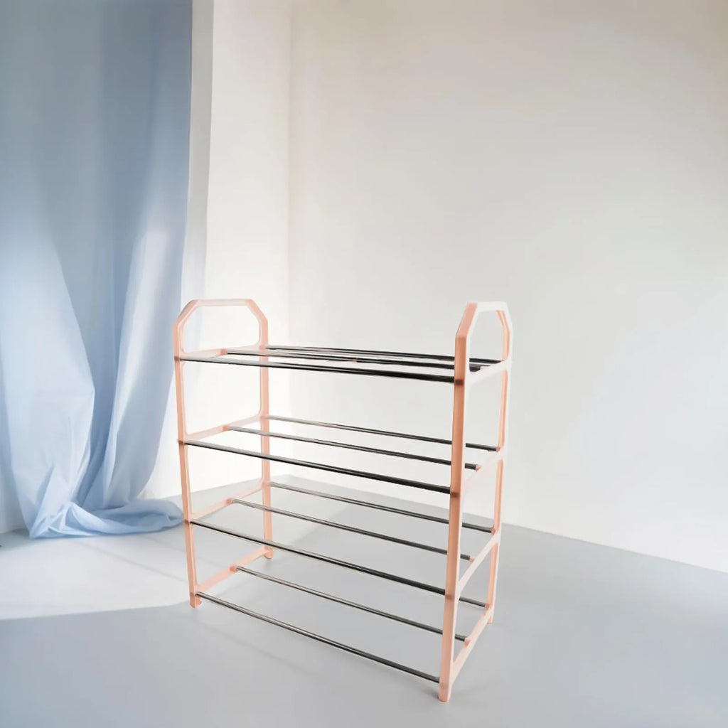 4-Layer Metal Shoe Rack Simple Shoe Shelf Footwear Organizer Stand Holder Large Capacity Shoe Shelf Living Room Storage