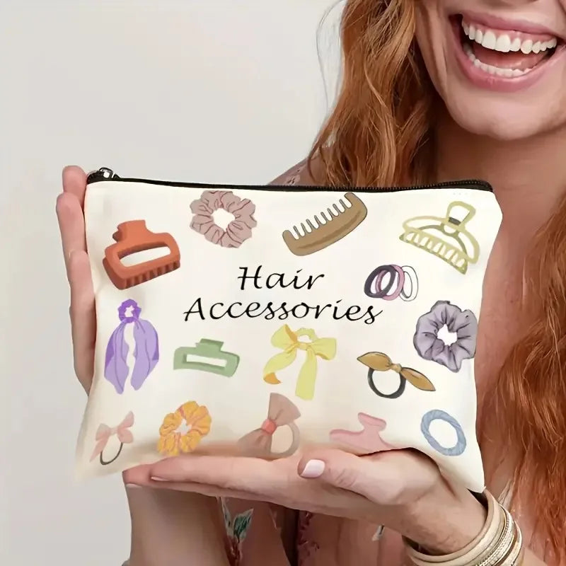 Travel Portable Toiletries Storage Bag Multi-Functional Makeup Organizer Bag Zipper Cosmetics Pouch Hair Accessory Storage Bags