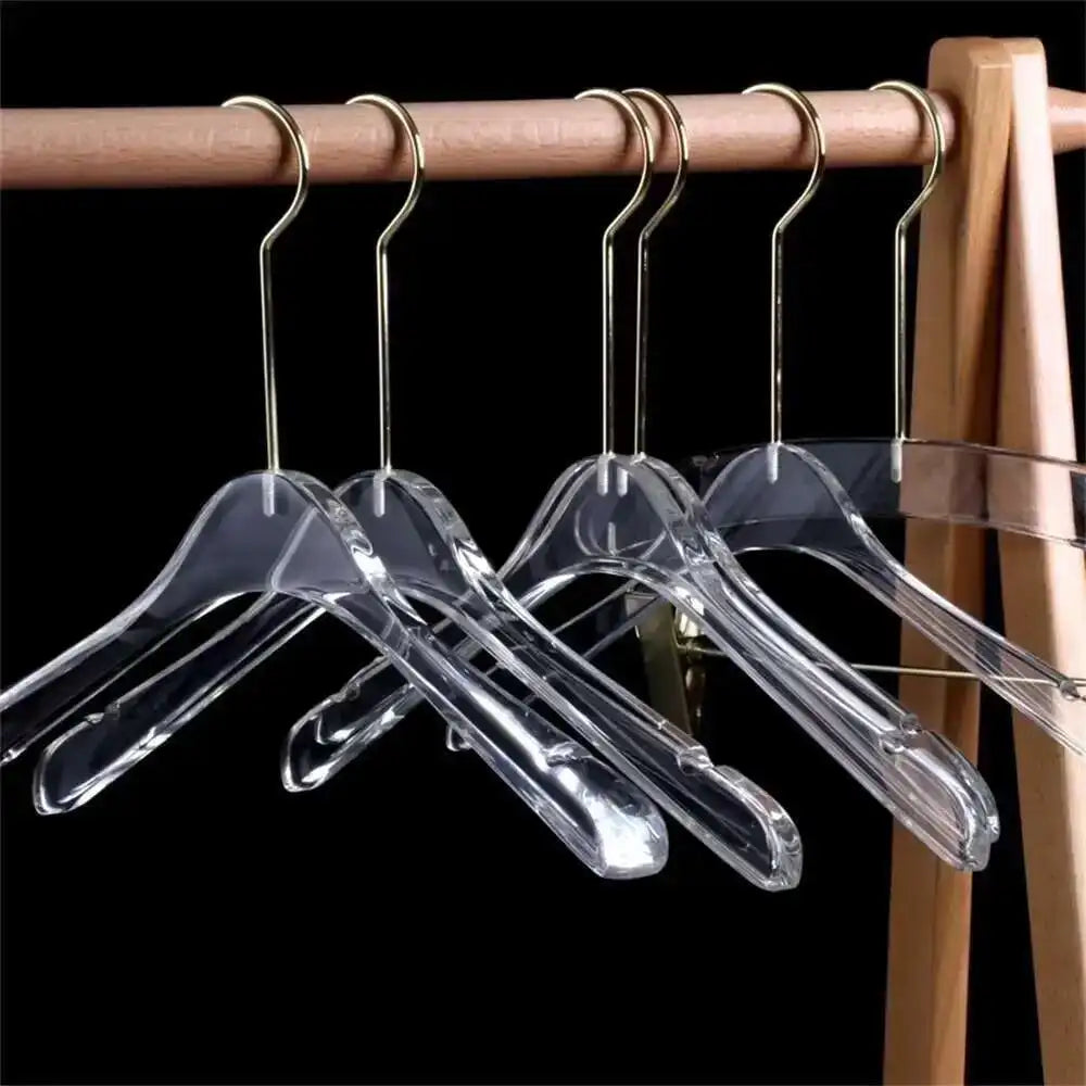 Acrylic Transparent Hanger Display Rack With Crystal Clips For Clothes And Pants