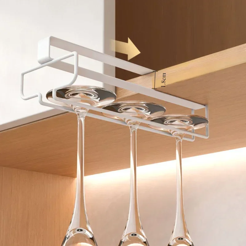 Cabinet Hanging Metal Wine Glass Rack Cabinet Stemware Holder Racks for Cup Storage RackGlass Holder Outdoor Wine Glass Rack