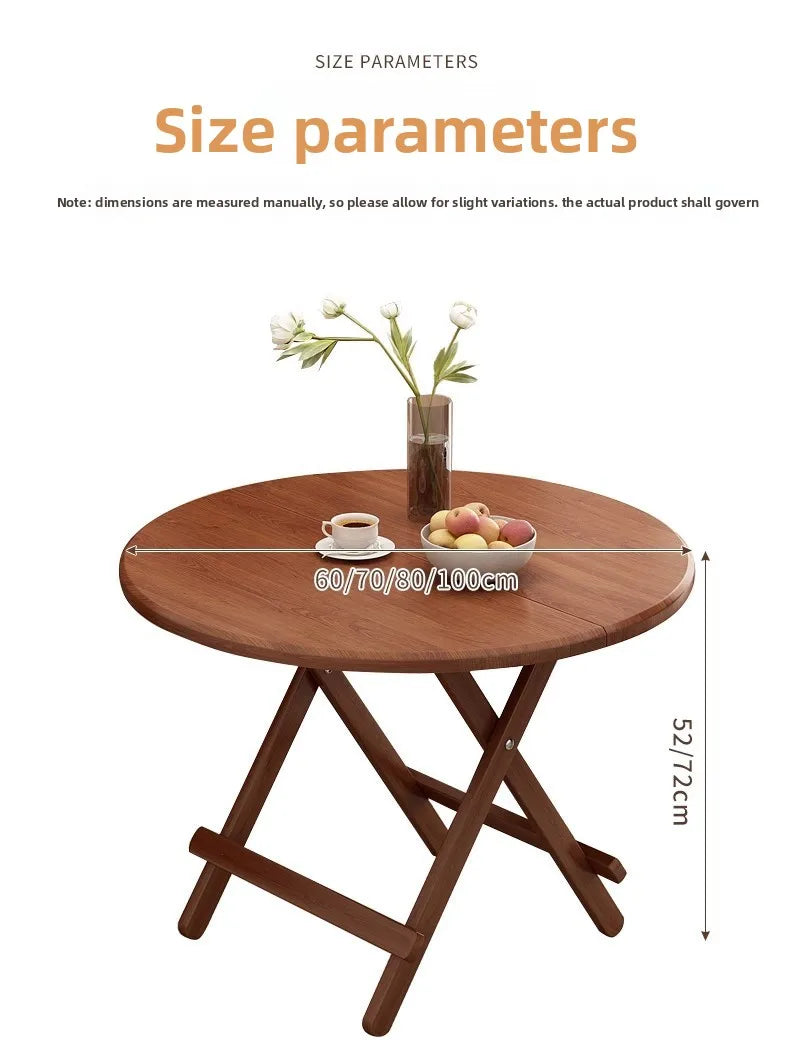 Sturdy Folding Dining Table - No Assembly Needed, Strong Stable Desk for Kitchen, Study & Office, round dining table,small table