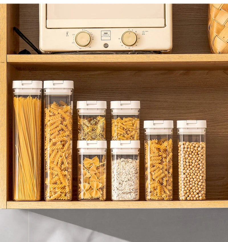 Pasta Storage Box Transparent Plastic Grain Seal Tank Spaghetti Storage Container Moisture-Proof Snack Jar Kitchen Food Tank