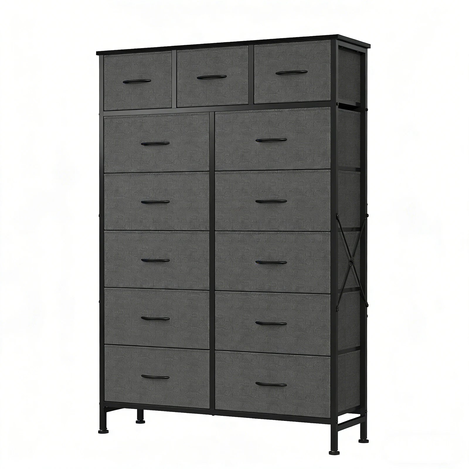 JHK Living Room 13 Fabric Drawers Cabinet Storage Organizer Cabinet Adjustable Feet Steel Frame Assembly Closet For Furniture