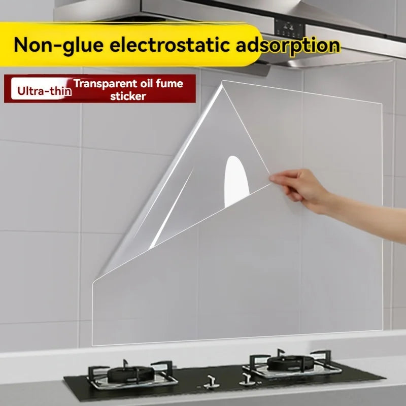 Plastic Electrostatic Adhesion Wall Protective Film – Waterproof, Oil-Proof, Removable Film for Kitchen,No Glue, Easy To Clean