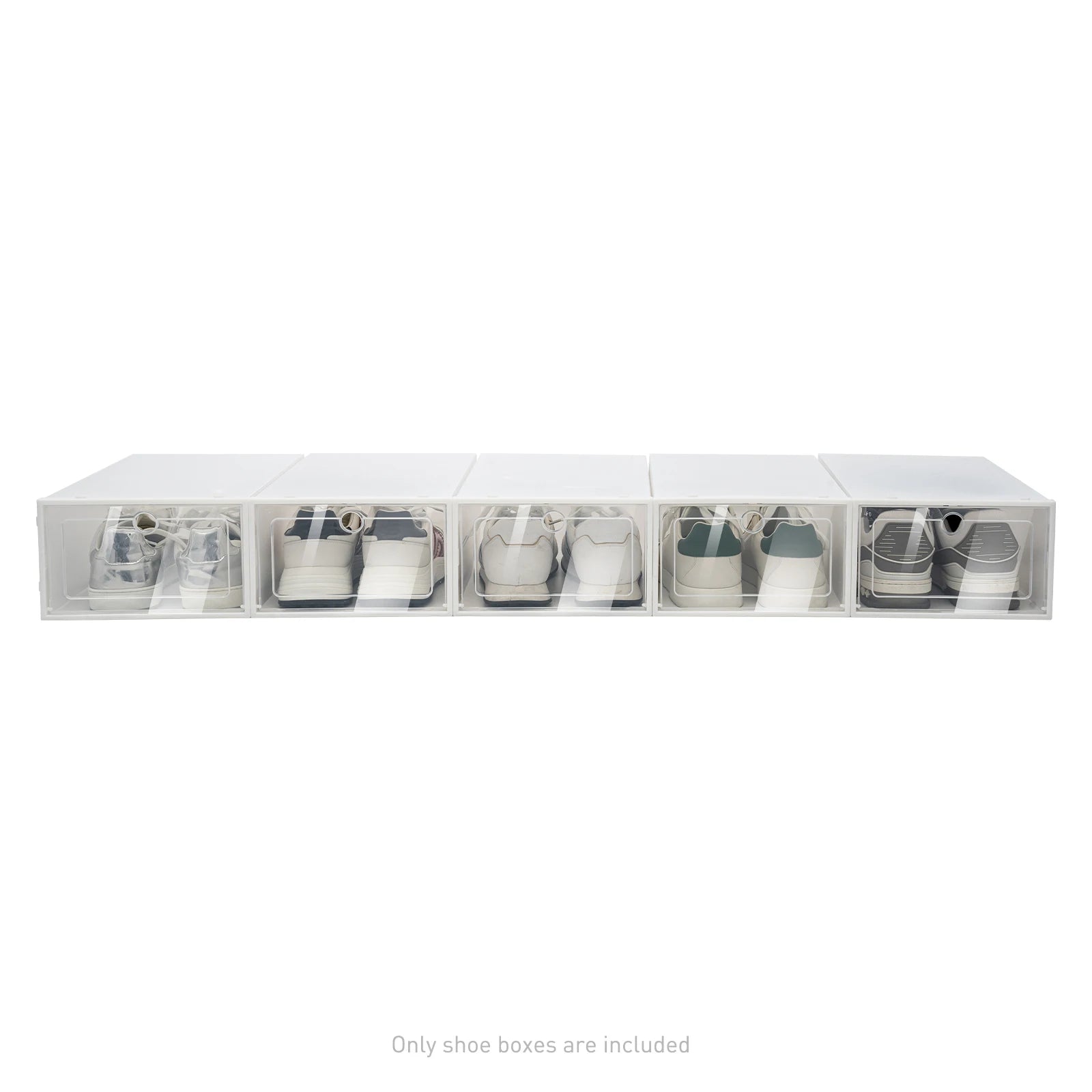 20/24PCS Foldable Flip Shoe Boxes Set Clear Plastic Stackable Storage Containers Home Organizer 33x23x14cm - Shoe Rack Case